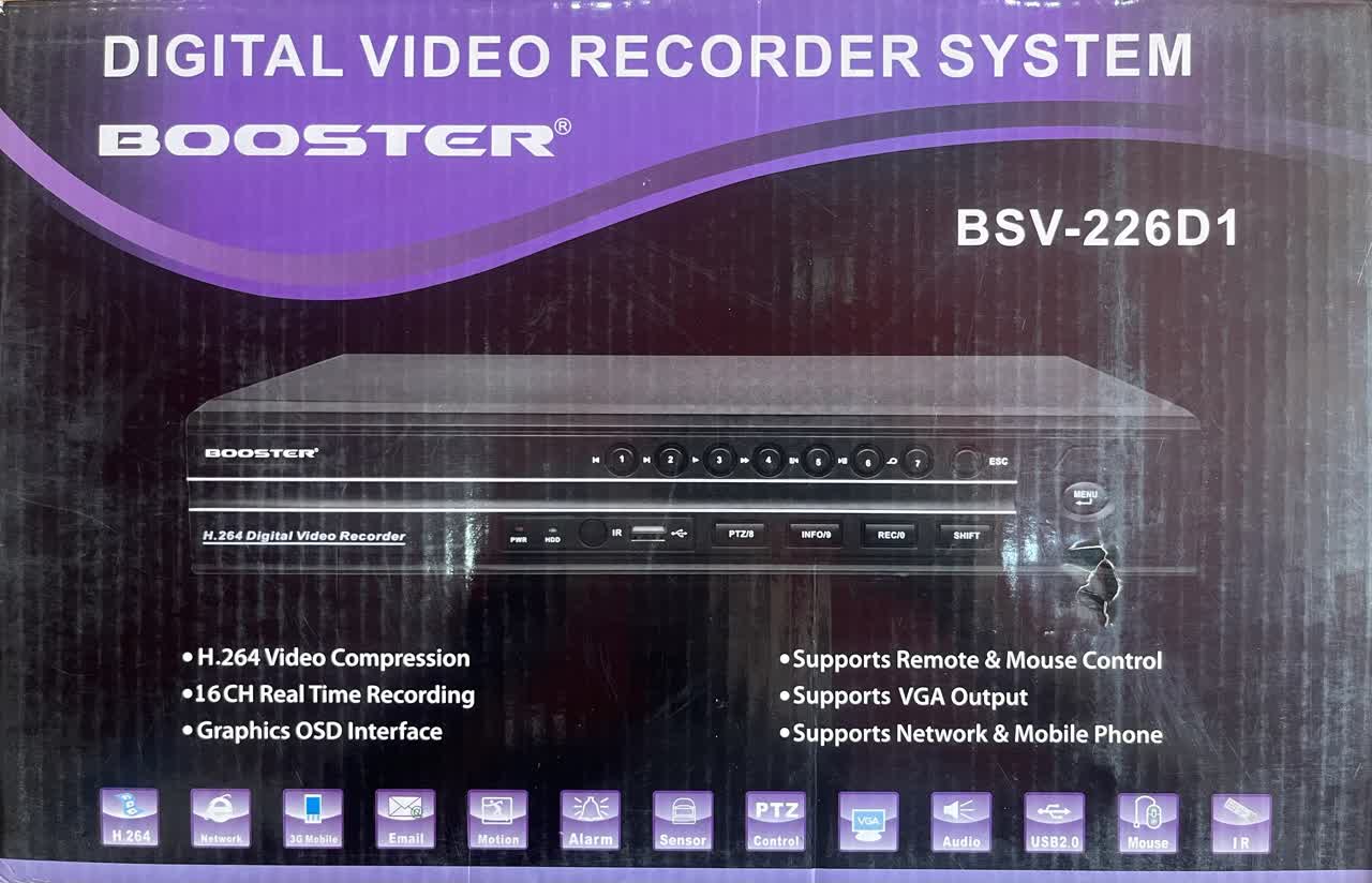 دستگاه دی وی ار16 کانال  ضبط ویدویی بوستر انالوگ مدل BSV-226D1
