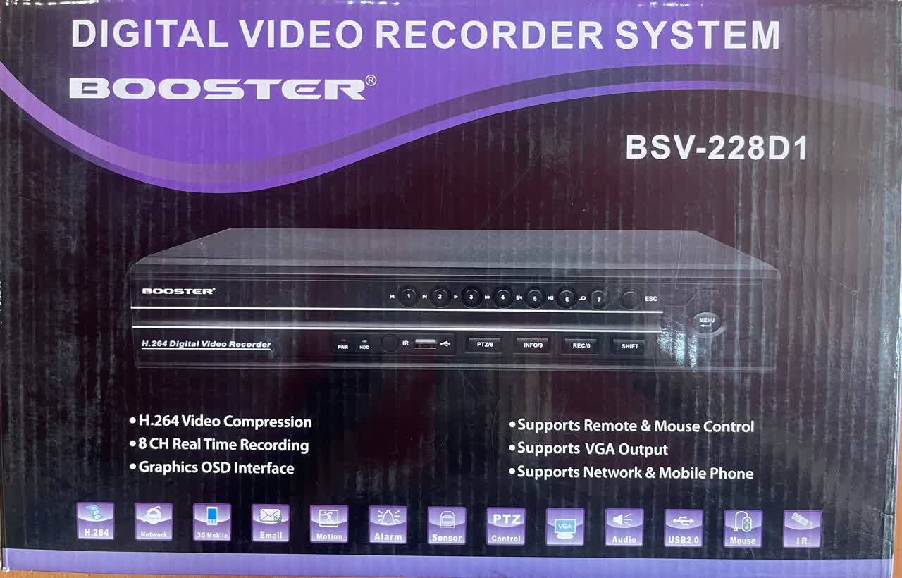 دستگاه دی وی ار 8 کانال ضبط ویدویی بوستر مدل BSV-228D1