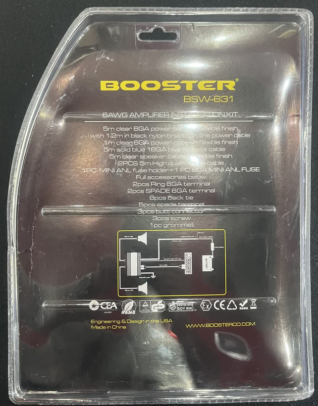 پک سیم کشی سیستم صوتی خودرو مارک بوستر مدل BSW-631