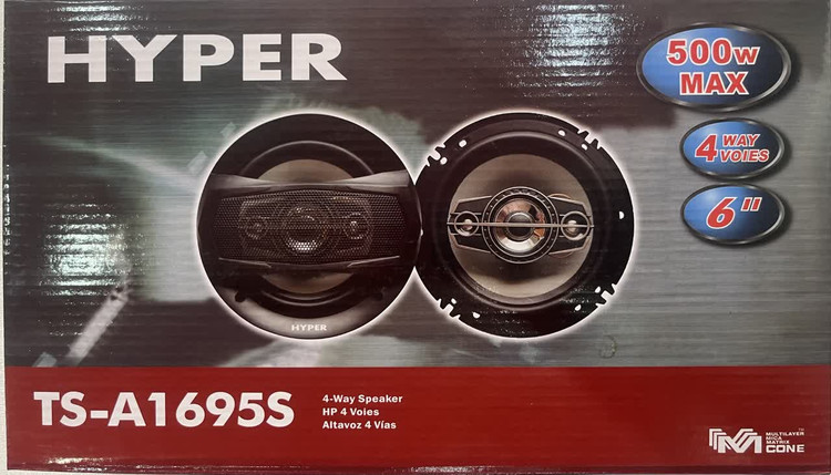 بلندگو گرد 6 اینچ خودرو مارک هایپر مدل TS-A1695 بسته 2 عددی