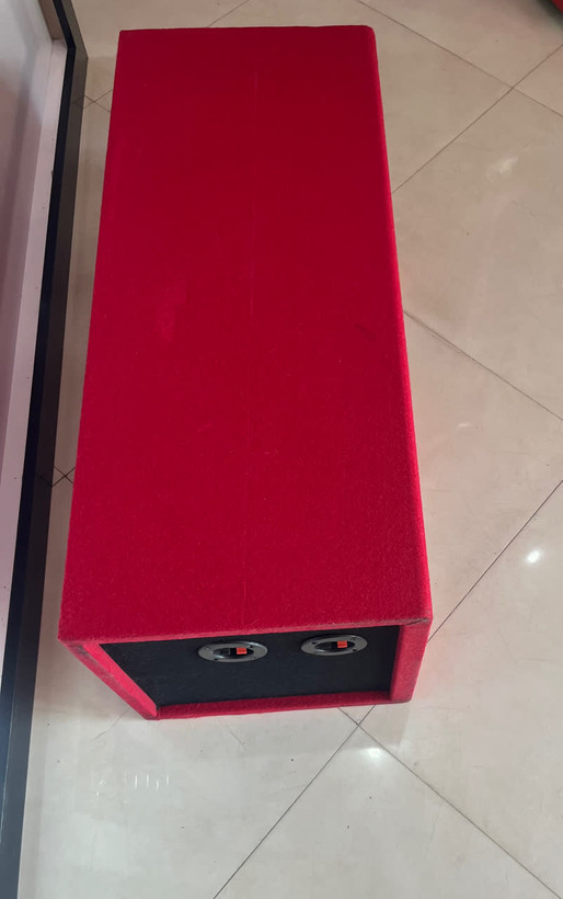 باکس خالی ساب ووفر 12 اینچی دوبل کدنسی درجه 1 رنگ مشکی و قرمز